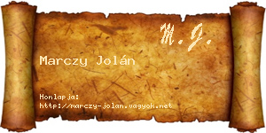Marczy Jolán névjegykártya