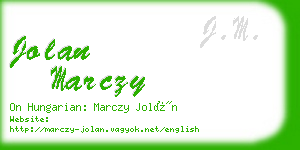 jolan marczy business card